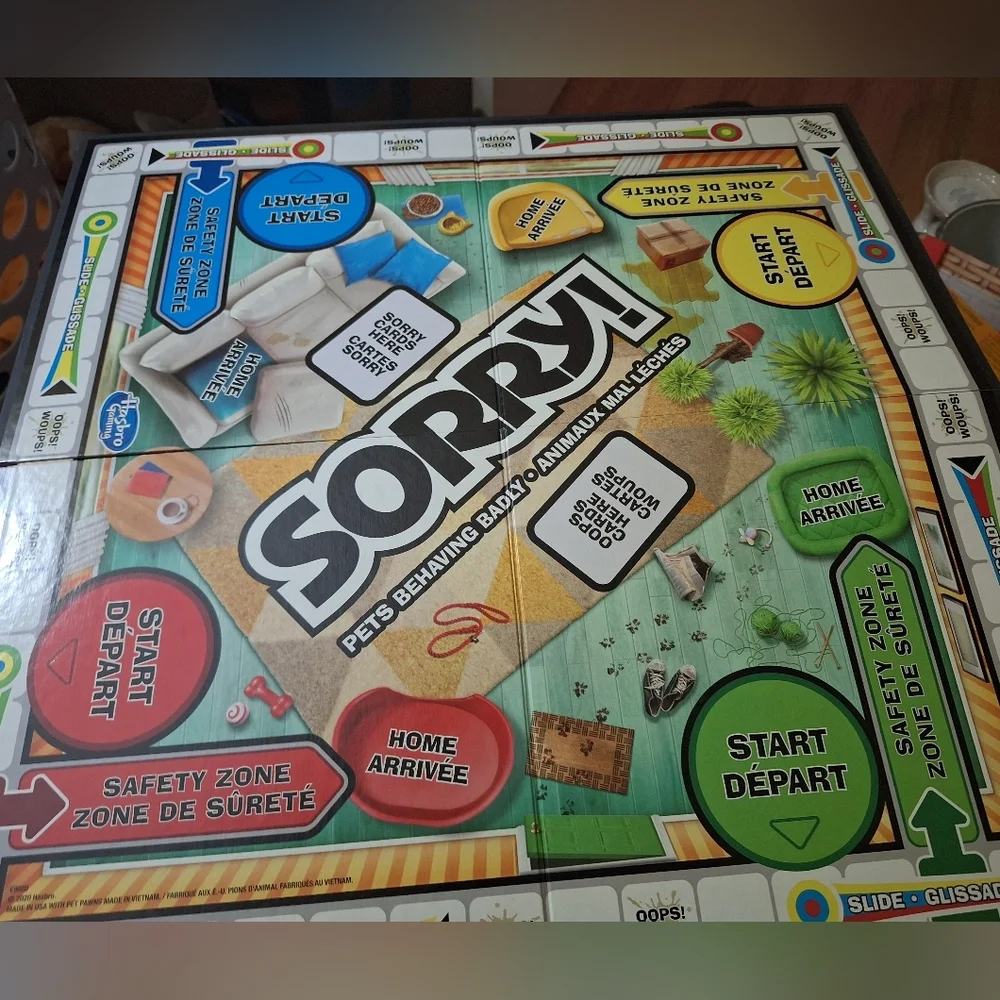 Hasbro Sorry! Pets Behaving Badly Board Game Dogs Cats - Picture 4 of 11
